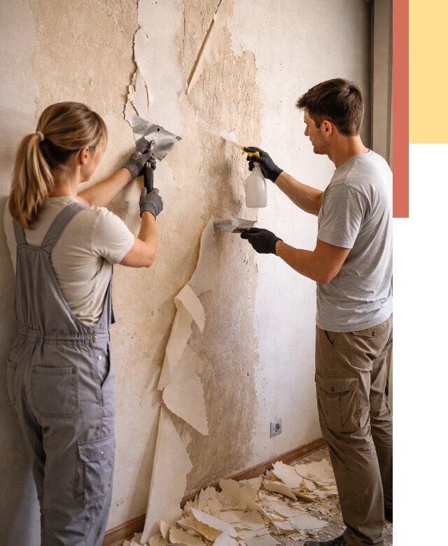 Снятие старых обоев в Гулькевичах от 5446 руб. под ключ недорого | ОТДЕЛОЧНИК-Гль