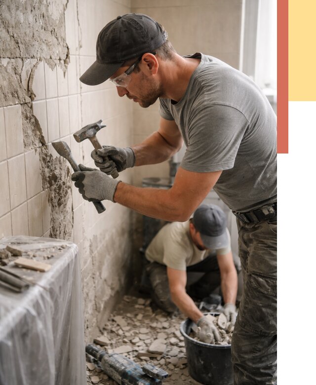 Демонтаж плитки со стен в Гулькевичах от 882 руб. — быстро и недорого | ОТДЕЛОЧНИК-Гль