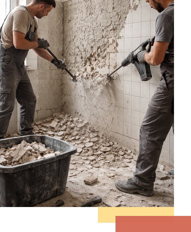 Демонтаж плитки со стен в Гулькевичах быстро и аккуратно