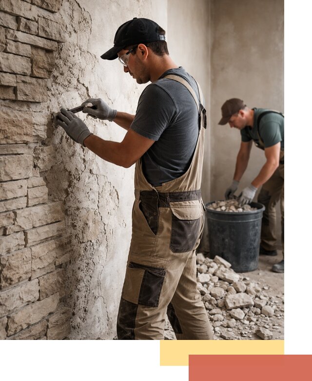 Демонтаж декоративного камня в Гулькевичах профессионально и безопасно