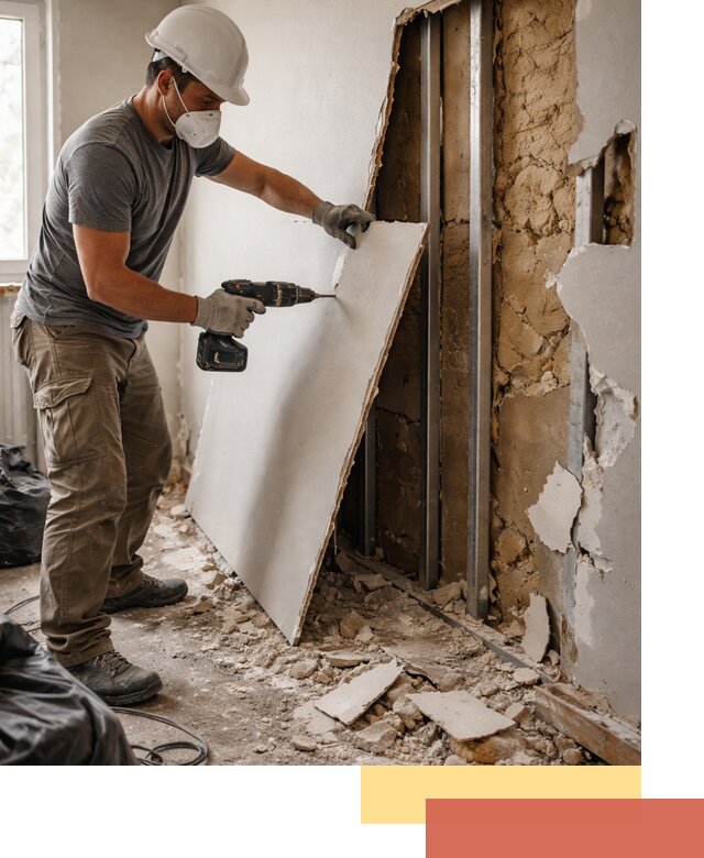 Демонтаж гипсокартона со стен в Гулькевичах качественно и быстро