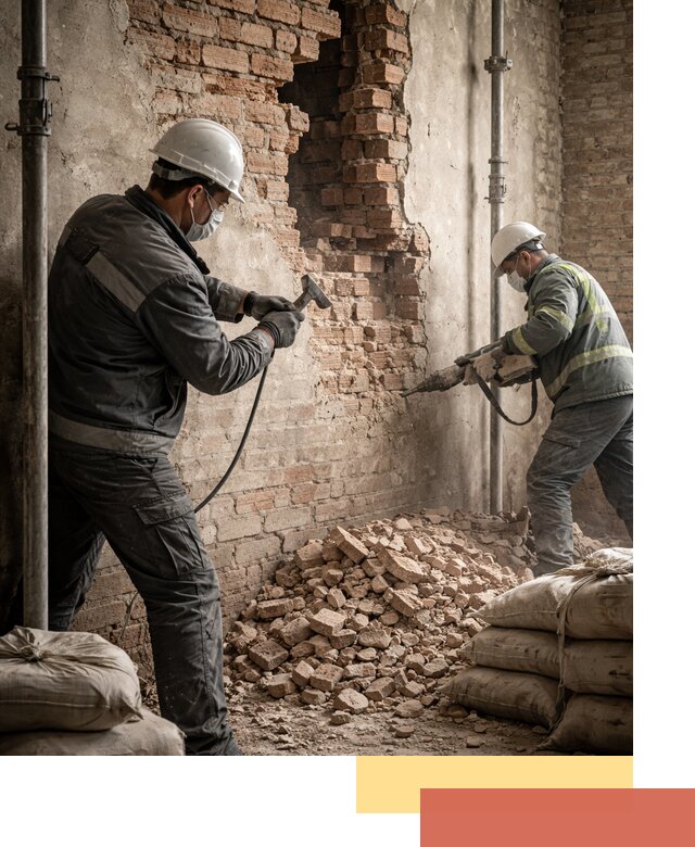 Демонтаж кирпичных стен в Гулькевичах быстро и безопасно