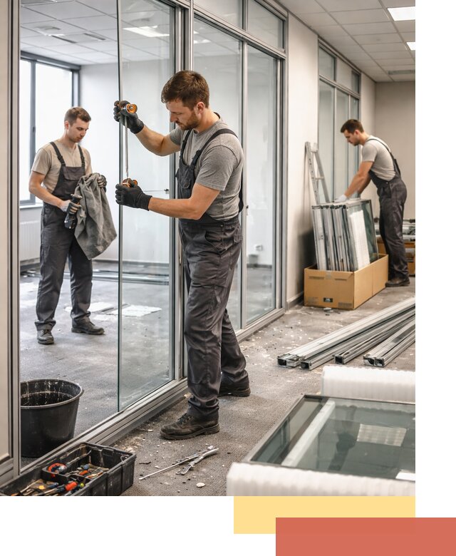 Демонтаж стеклянных перегородок в Гулькевичах быстро и безопасно