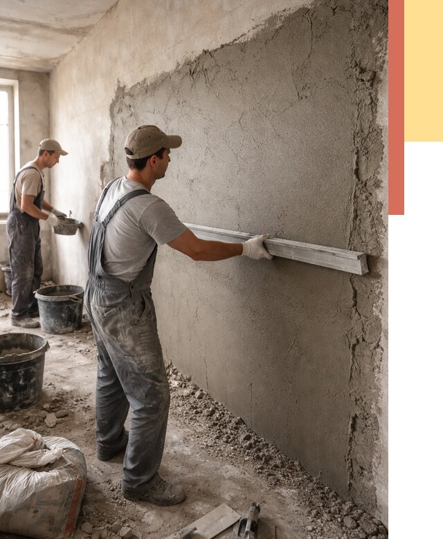 Цементная штукатурка стен в Гулькевичах от 4668 руб/м2 — быстро и недорого | ОТДЕЛОЧНИК-Гль