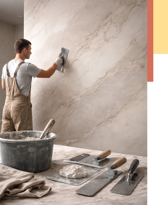 Декоративная штукатурка под мрамор в Гулькевичах от 2905 руб./м² — быстро и недорого | ОТДЕЛОЧНИК-Гль