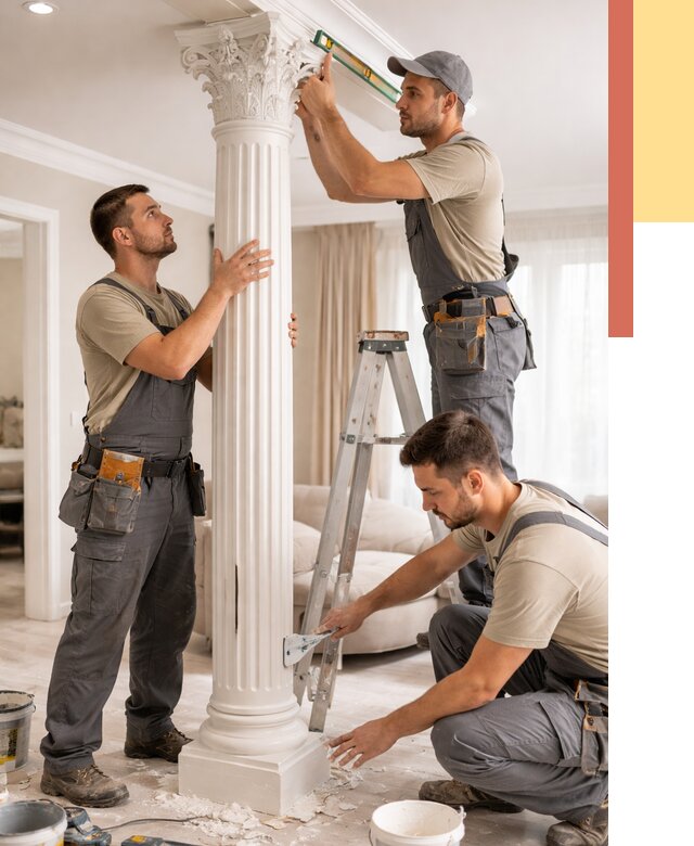 Установка декоративных колонн в Гулькевичах от 12449 руб. под ключ | ОТДЕЛОЧНИК-Гль