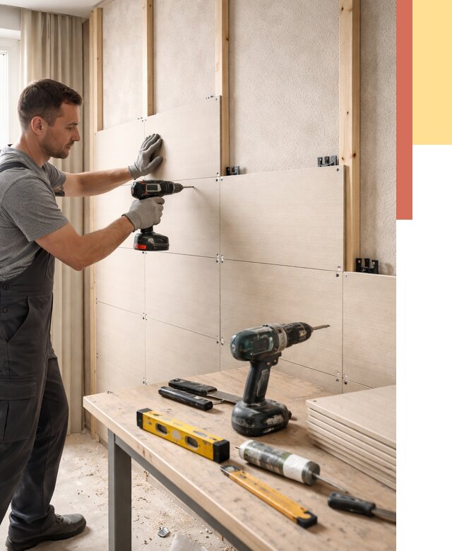 Монтаж МДФ панелей на стены в Гулькевичах от 1297 руб. под ключ | ОТДЕЛОЧНИК-Гль