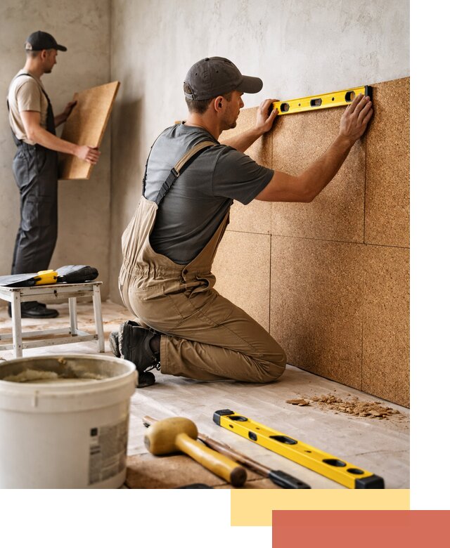 Монтаж пробковых панелей на стены в Гулькевичах быстро и качественно