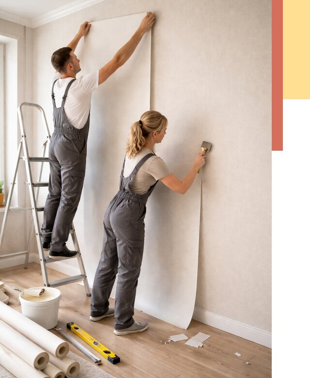 Поклейка флизелиновых обоев в Гулькевичах от 6224 руб. | Быстро и недорого — ОТДЕЛОЧНИК-Гль