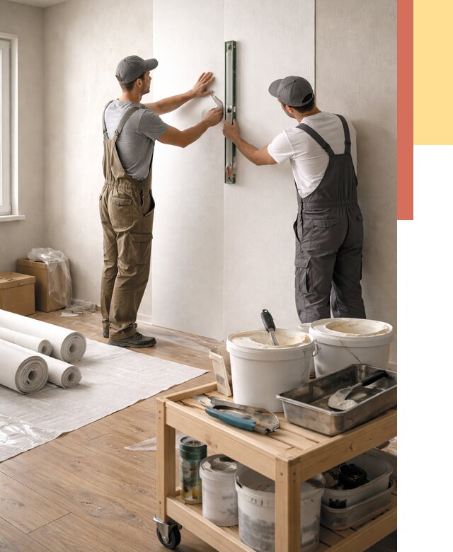 Поклейка стеклообоев в Гулькевичах от 6743 руб. за м2 — быстро и недорого | ОТДЕЛОЧНИК-Гль