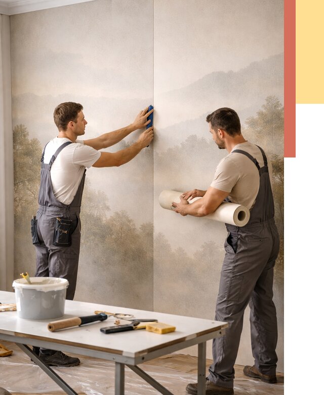 Поклейка фотообоев в Гулькевичах от 8818 руб/м² — быстро и недорого | ОТДЕЛОЧНИК-Гль