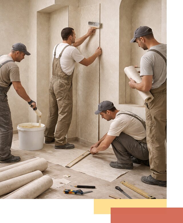 Поклейка обоев на сложные стены и неровные поверхности в Гулькевичах