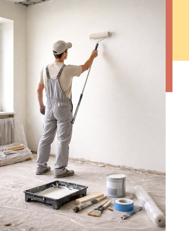 Покраска стен водоэмульсионной краской в Гулькевичах от 467 руб. за м² | ОТДЕЛОЧНИК-Гль