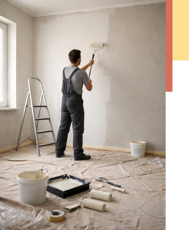 Покраска стен моющейся краской в Гулькевичах от 363 руб./м² — быстро и недорого | ОТДЕЛОЧНИК-Гль