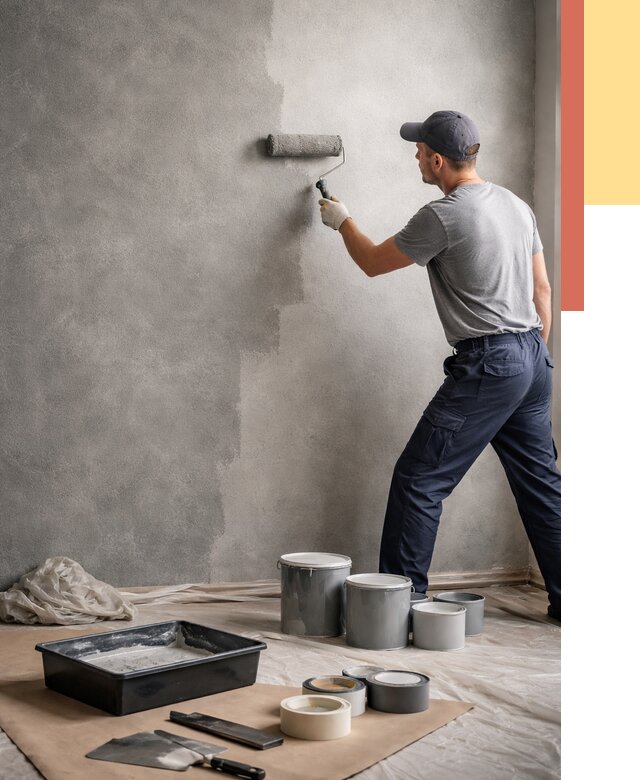 Покраска стен под бетон в Гулькевичах от 674 руб. за м2 — быстро и недорого | ОТДЕЛОЧНИК-Гль