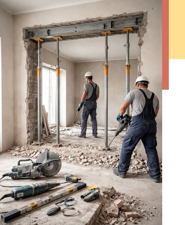 Прорезка проема в стене в Гулькевичах от 4668 руб. — быстро и недорого | ОТДЕЛОЧНИК-Гль