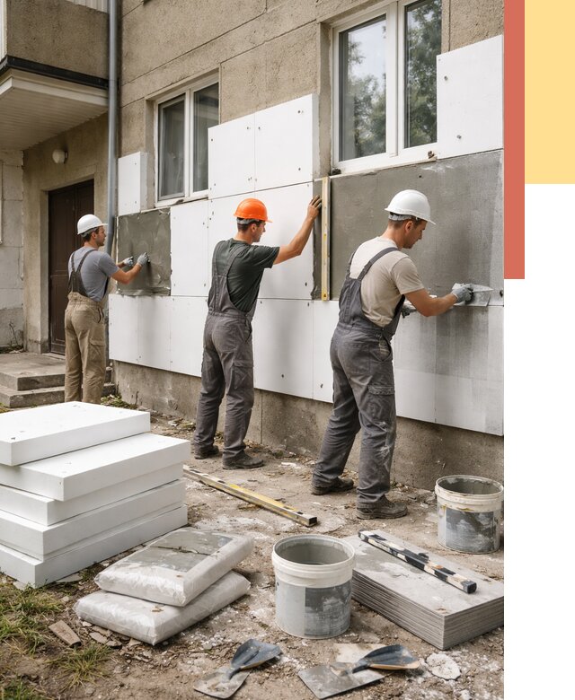 Утепление стен пенопластом в Гулькевичах от 1815 руб. — недорого и под ключ | ОТДЕЛОЧНИК-Гль