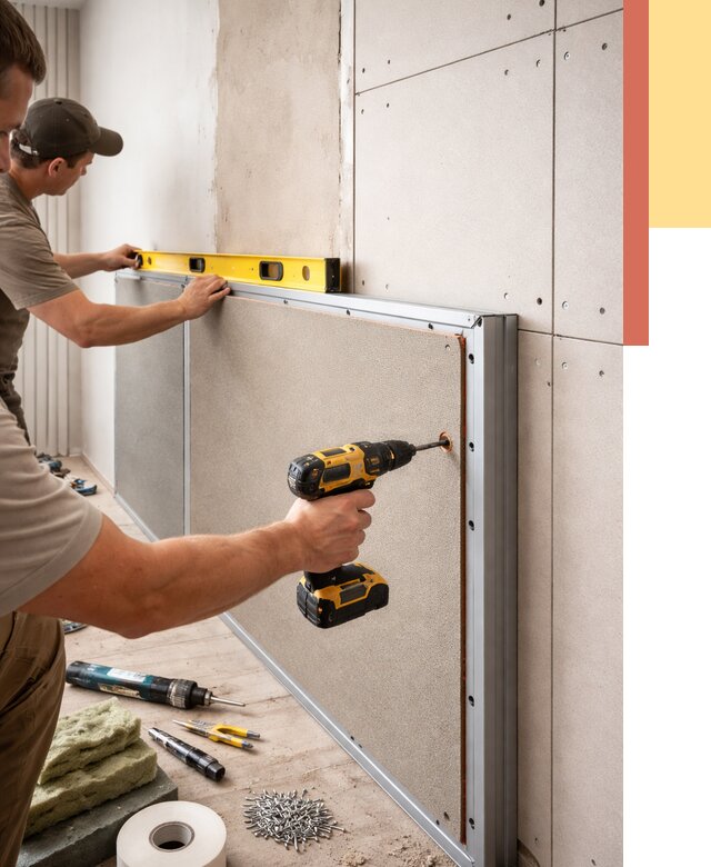 Шумоизоляция стен панелями ЗИПС в Гулькевичах от 2282 руб./м² под ключ | ОТДЕЛОЧНИК-Гль