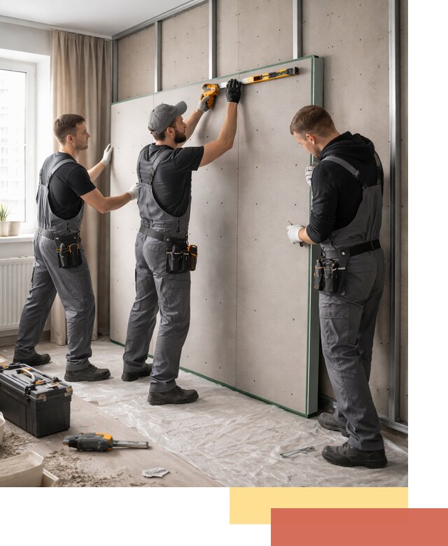 Шумоизоляция стен панелями ЗИПС в Гулькевичах для жилых и коммерческих помещений