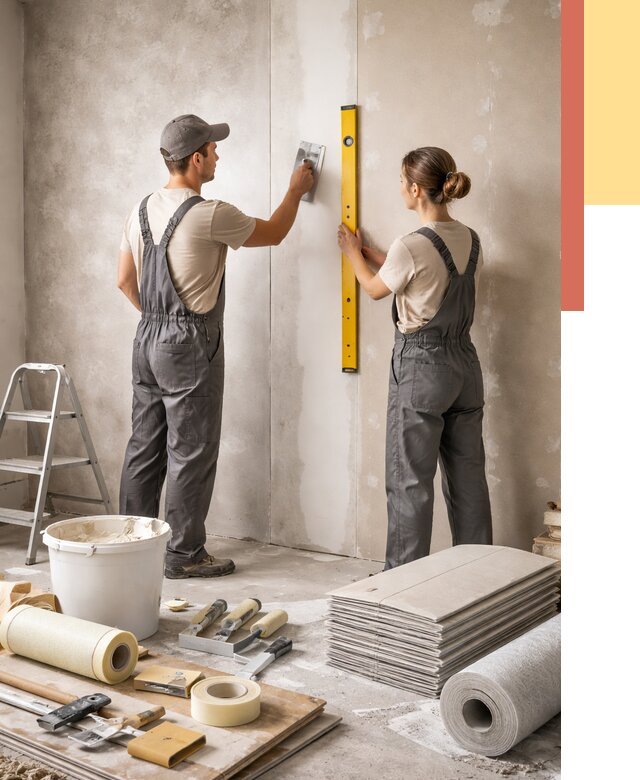 Отделка стен в Гулькевичах от 1556 руб/м² — недорого, быстро, под ключ | ОТДЕЛОЧНИК-Гль