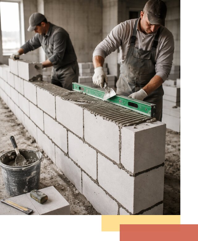 Кладка перегородок из газобетона в Гулькевичах быстро и качественно