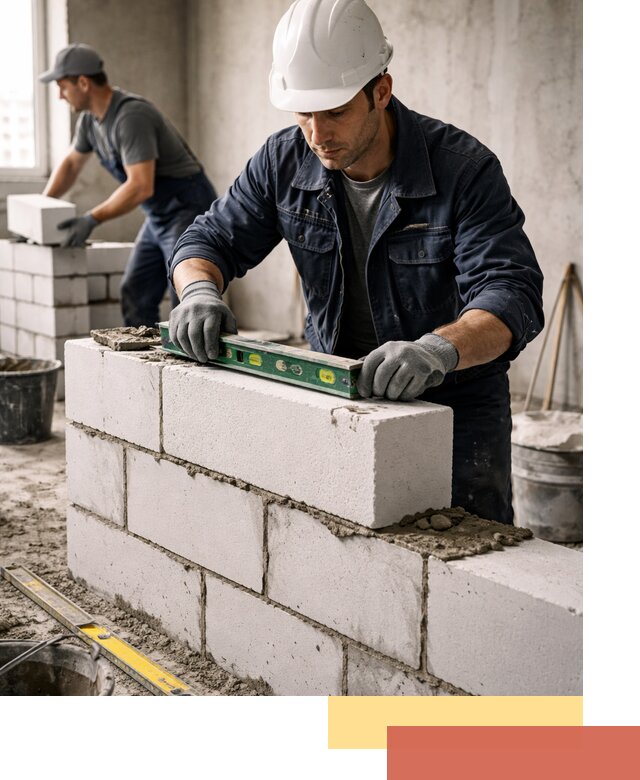 Кладка перегородок из пеноблока под ключ в Гулькевичах