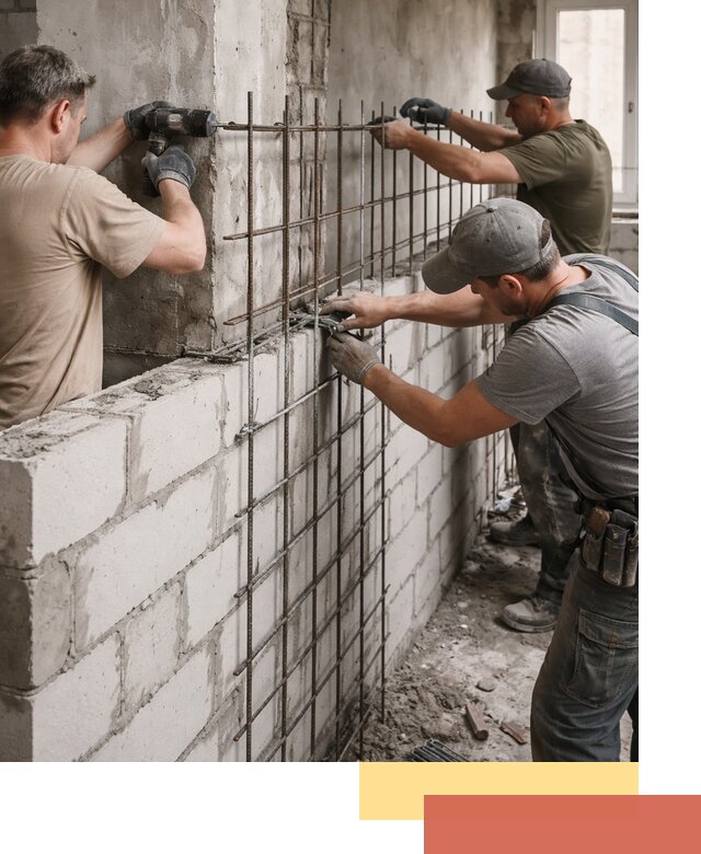 Армирование кладки перегородок в Гулькевичах профессионально и надёжно