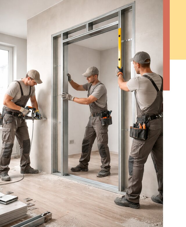 Устройство дверного проема в перегородке в Гулькевичах от 4668 руб. под ключ | ОТДЕЛОЧНИК-Гль