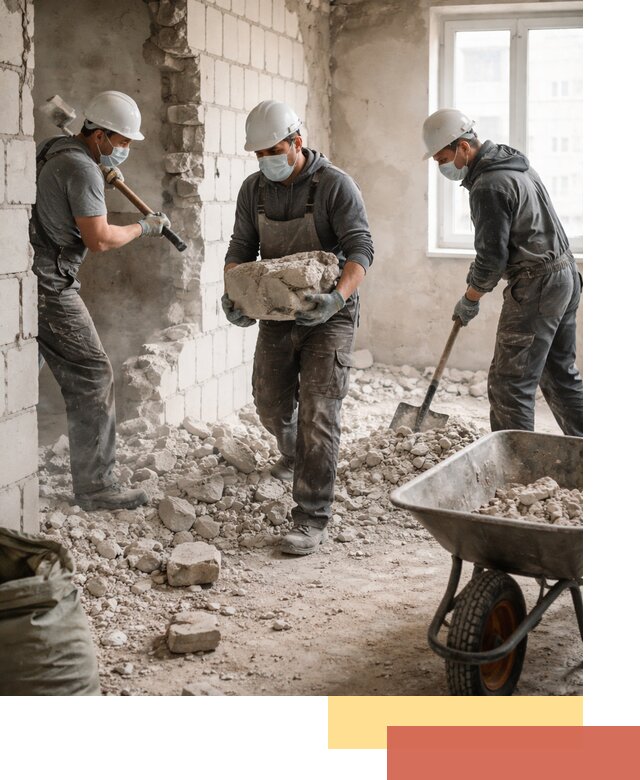 Демонтаж блочных перегородок в Гулькевичах быстро и аккуратно