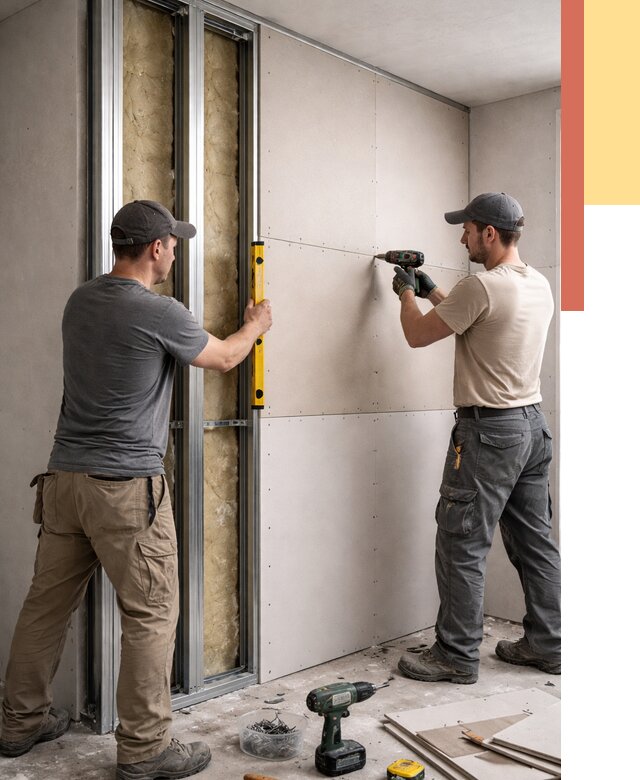 Монтаж двухслойной перегородки из гипсокартона в Гулькевичах от 1504 руб. | ОТДЕЛОЧНИК-Гль