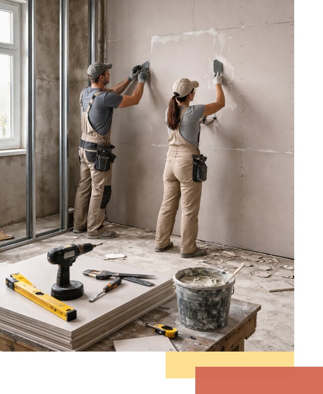 Монтаж двухслойной перегородки из гипсокартона в Гулькевичах