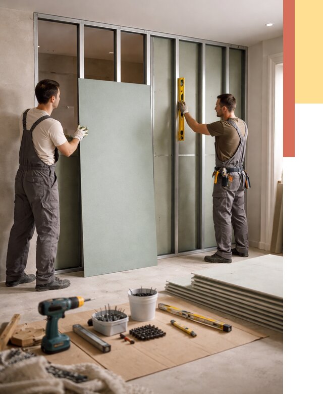 Перегородка из влагостойкого гипсокартона в Гулькевичах от 4980 руб. — монтаж под ключ | ОТДЕЛОЧНИК-Гль