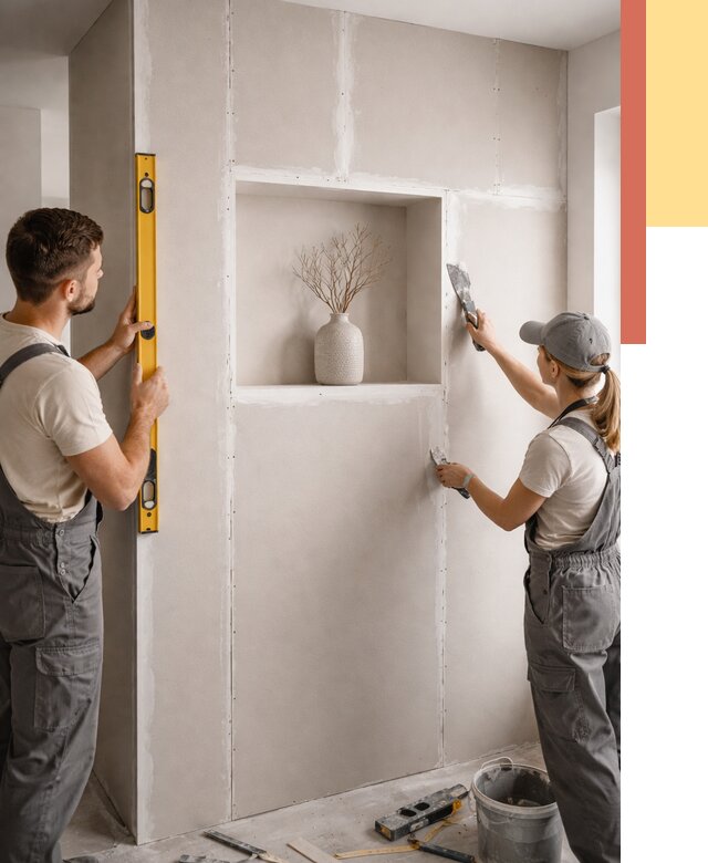 Перегородка из гипсокартона с нишей в Гулькевичах от 3372 руб. под ключ | ОТДЕЛОЧНИК-Гль