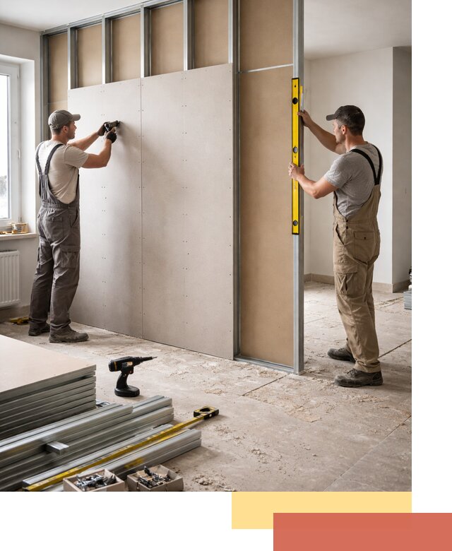 Зонирующая перегородка из гипсокартона под ключ в Гулькевичах