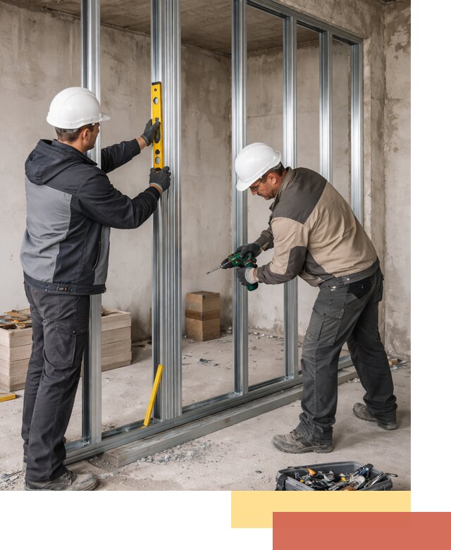 Монтаж каркаса перегородки из профиля в Гулькевичах