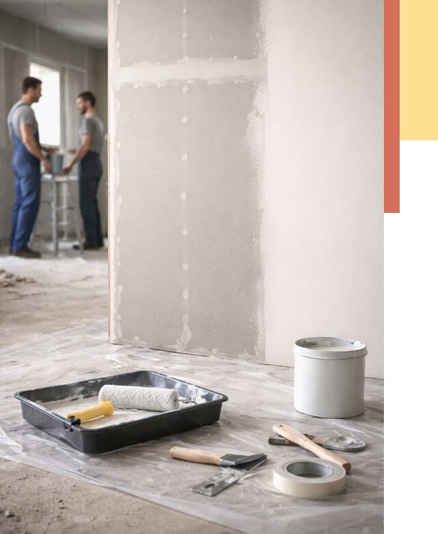 Покраска перегородок из гипсокартона в Гулькевичах от 4668 руб. под ключ | ОТДЕЛОЧНИК-Гль