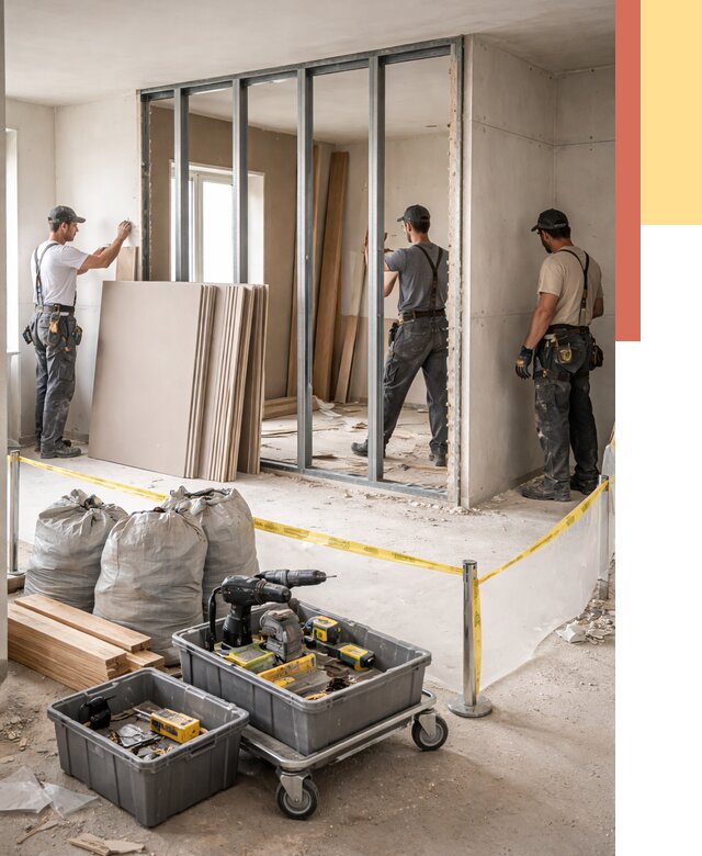 Перенос гипсокартонной перегородки в Гулькевичах под ключ от 4668 руб. | Демонтаж и монтаж – ОТДЕЛОЧНИК-Гль