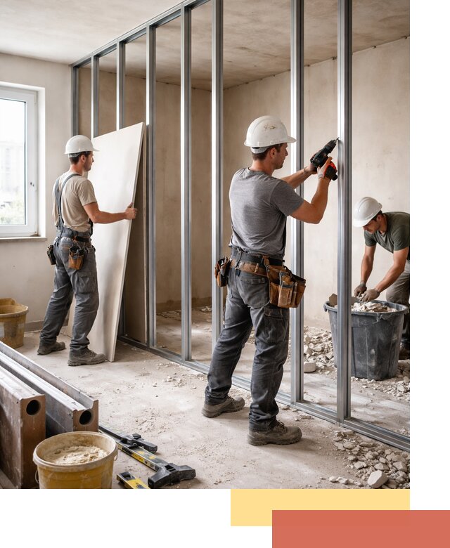 Перенос гипсокартонной перегородки в Гулькевичах профессионально и быстро