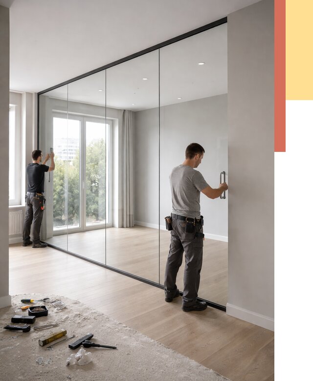 Изготовление стеклянных перегородок в Гулькевичах от 12812 руб. под ключ | ОТДЕЛОЧНИК-Гль