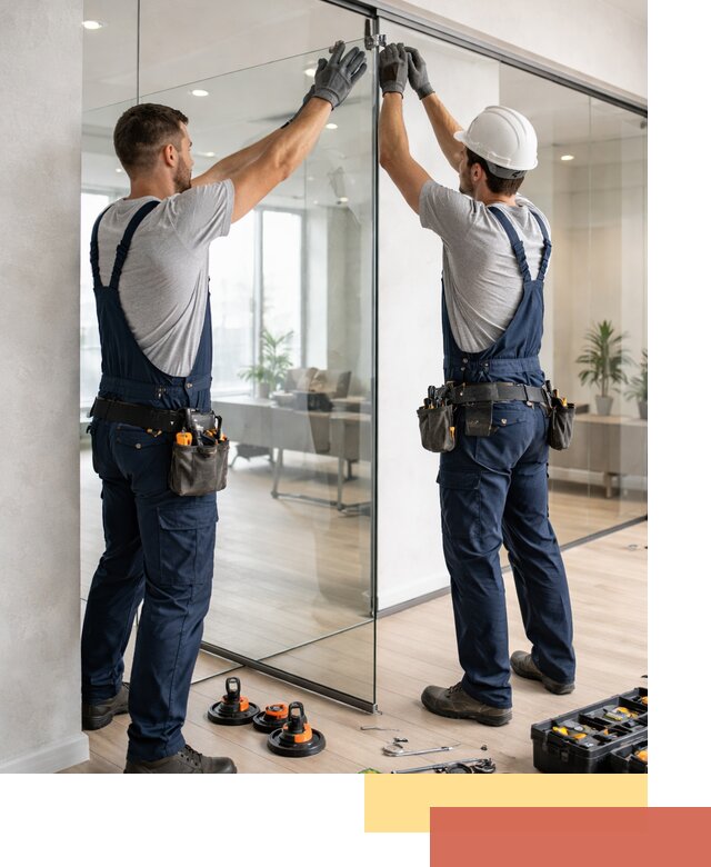 Безрамные стеклянные перегородки под ключ в Гулькевичах