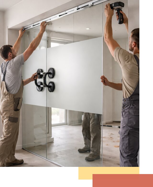 Матовые стеклянные перегородки под ключ в Гулькевичах