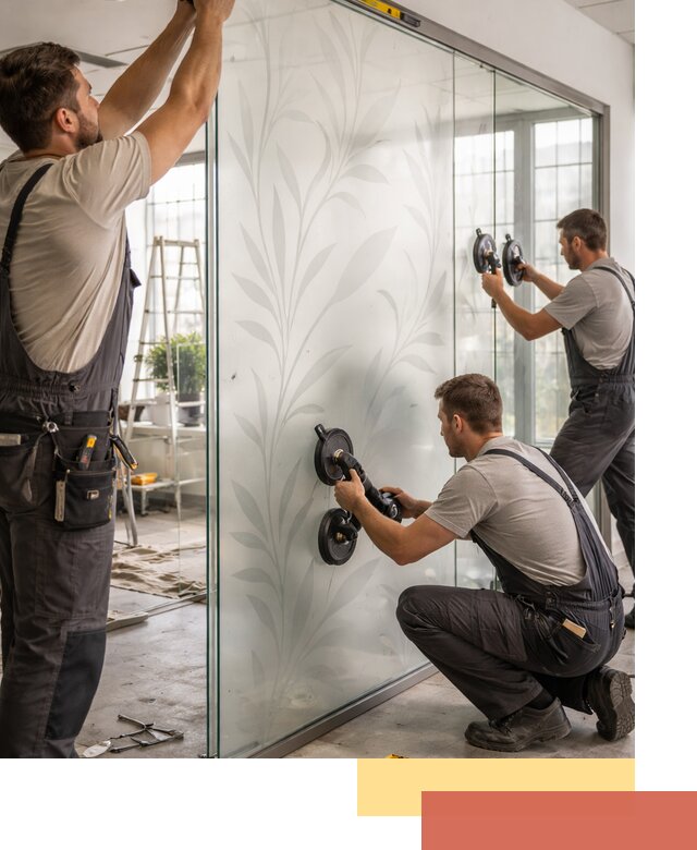 Стеклянные перегородки с рисунком на заказ в Гулькевичах