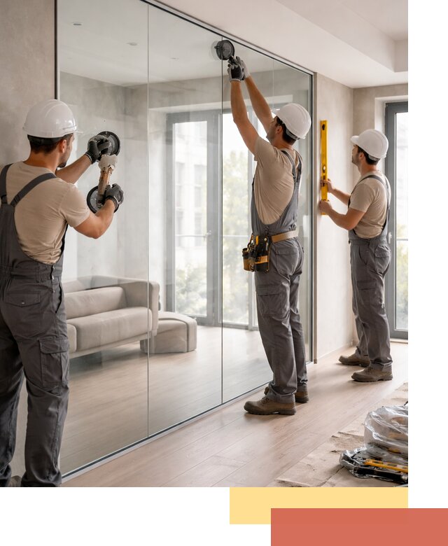 Перегородки из закаленного стекла в Гулькевичах для офисов и квартир