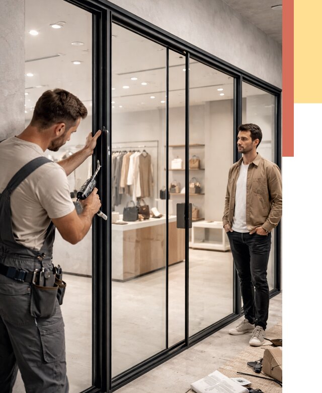 Стеклянные перегородки для магазинов в Гулькевичах от 8507 руб. под ключ | ОТДЕЛОЧНИК-Гль