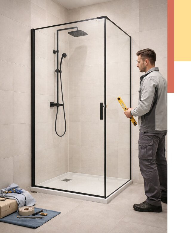 Стеклянные перегородки для душа в Гулькевичах от 12968 руб. | Монтаж под ключ — ОТДЕЛОЧНИК-Гль