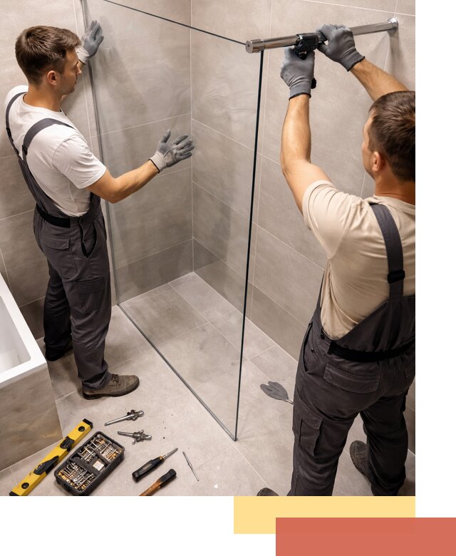 Стеклянные перегородки для душа в Гулькевичах — изготовление и монтаж