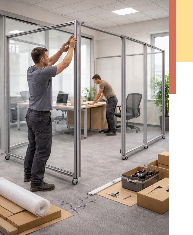 Мобильные офисные перегородки в Гулькевичах от 12968 руб. — установка под ключ | ОТДЕЛОЧНИК-Гль