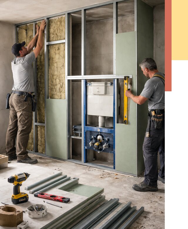 Установка сантехнических перегородок в Гулькевичах от 8818 руб. | ОТДЕЛОЧНИК-Гль