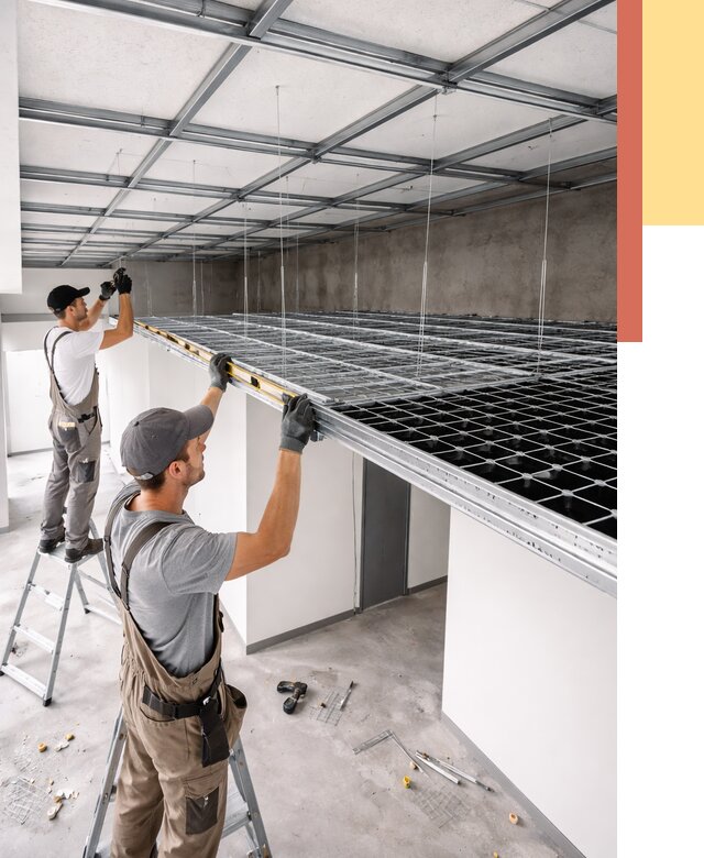 Монтаж потолка грильято в Гулькевичах от 467 руб./м² — быстрая сборка под ключ | ОТДЕЛОЧНИК-Гль