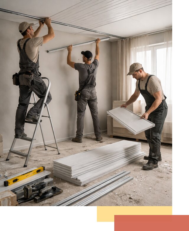 Монтаж потолка из ПВХ панелей в Гулькевичах оперативно и качественно